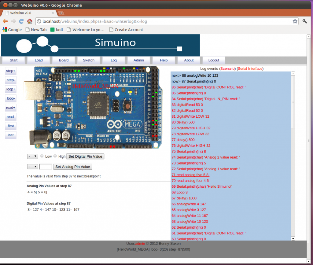 Simuino Arduino Simulator Screenshot